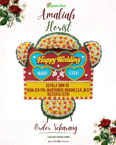 Karangan Papan Bunga Pernikahan di Argasunya